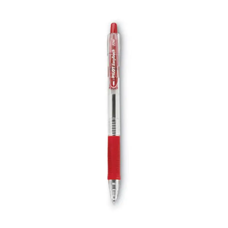 EasyTouch Ballpoint Pen, Retractable, Fine 0.7 mm, Red Ink, Clear Barrel, Dozen - Pens | Pilot