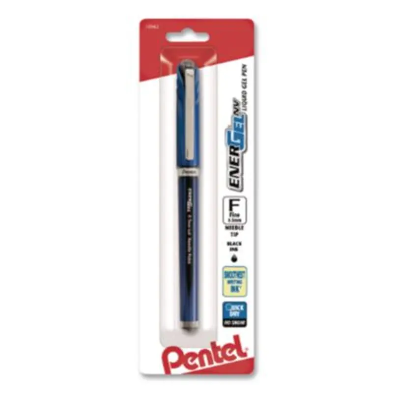 EnerGel NV Gel Pen, Stick, Fine 0.5 mm, Black Ink, Blue/Black Barrel, Dozen - Pens | Pentel