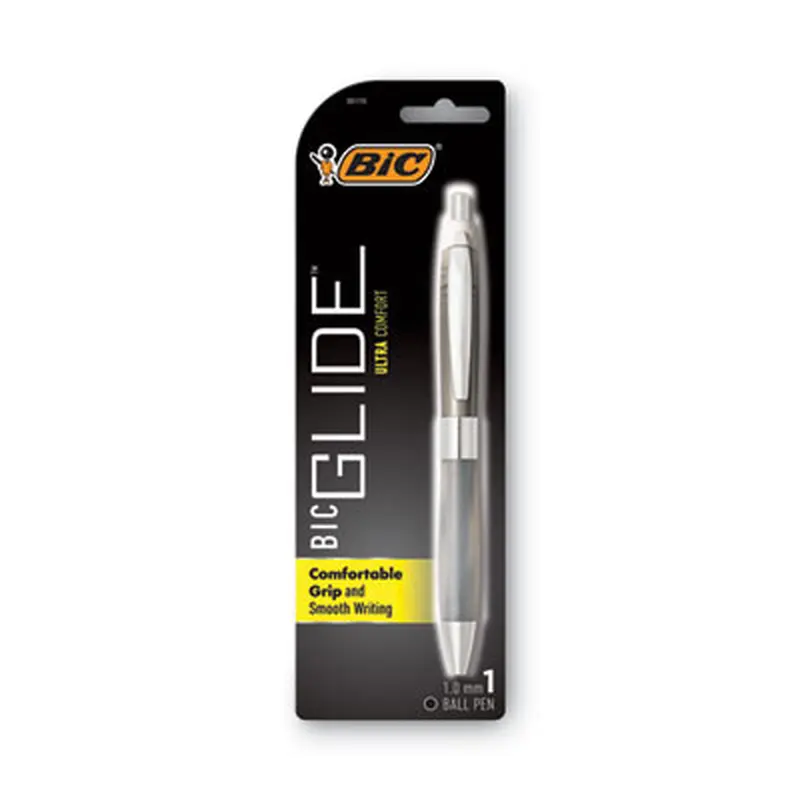GLIDE Bold Ballpoint Pen, Retractable, Bold 1.6 mm, Blue Ink, Translucent Blue Barrel, Dozen - Pens | BIC