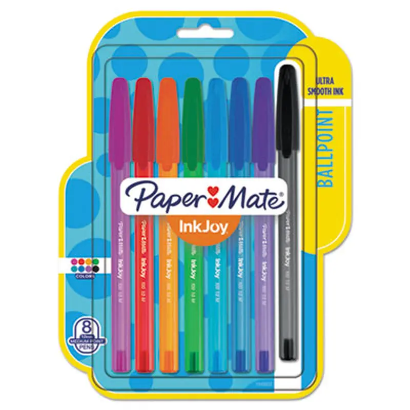 InkJoy 100 Ballpoint Pen, Stick, Medium 1 mm, Assorted Ink and Barrel Colors, 8/Pack - Pens | Paper Mate