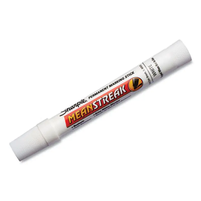 Mean Streak Marking Stick, Broad Bullet Tip, White - Markers | Sharpie