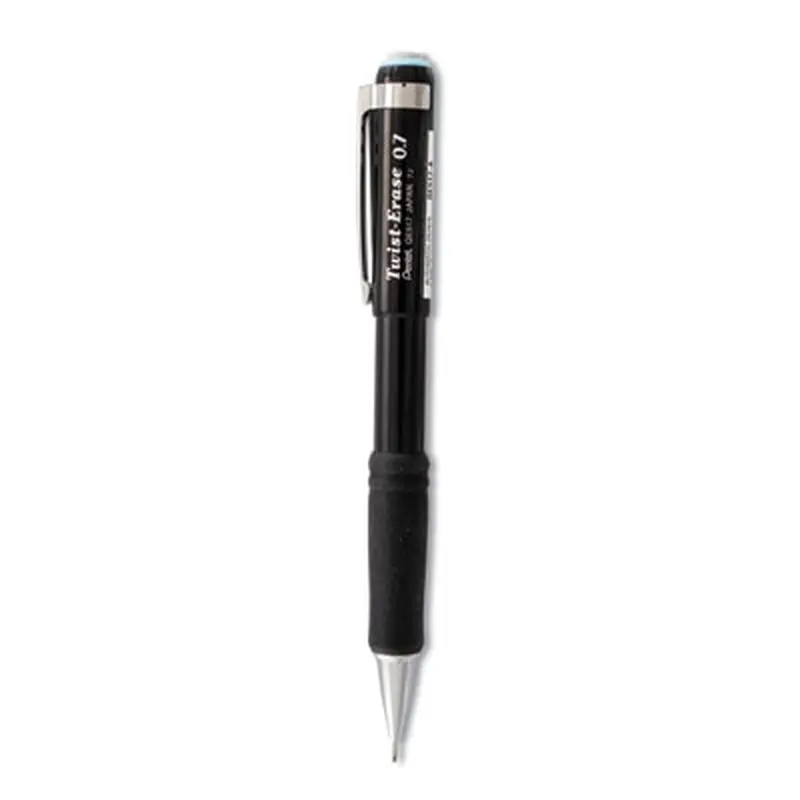 Twist-Erase III Mechanical Pencil, 0.7 mm, HB (#2), Black Lead, Black Barrel - Pencils | Pentel