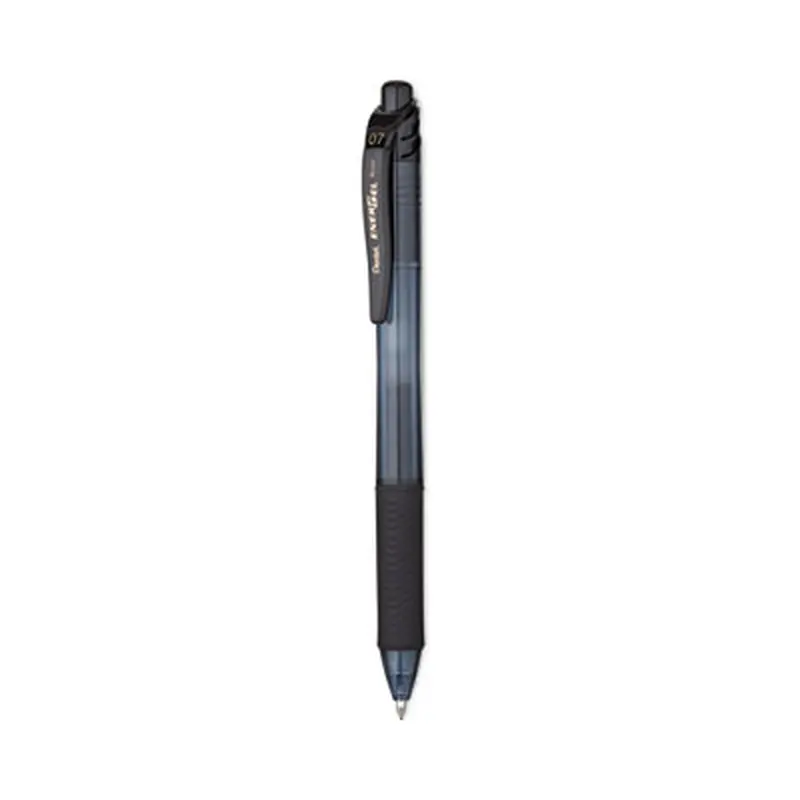 EnerGel-X Gel Pen, Retractable, Medium 0.7 mm, Black Ink, Smoke/Black Barrel, 24/Pack - Pens | Pentel
