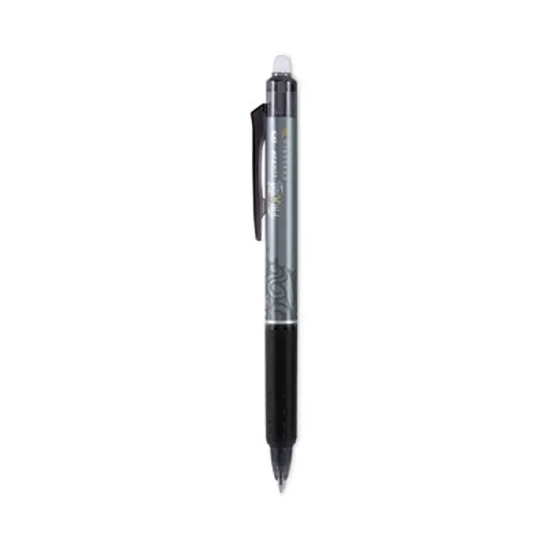 FriXion Clicker Erasable Gel Pen, Retractable, Extra-Fine 0.5 mm, Black Ink, Black Barrel, Dozen - Pens | Pilot