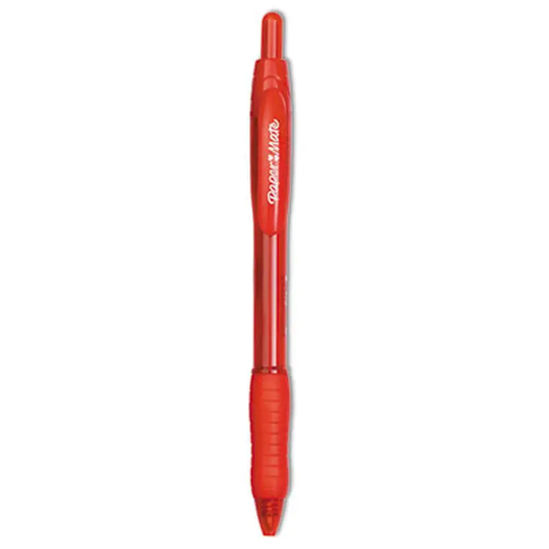 Profile Ballpoint Pen, Retractable, Bold 1.4 mm, Red Ink, Translucent Red Barrel, Dozen - Pens | Paper Mate