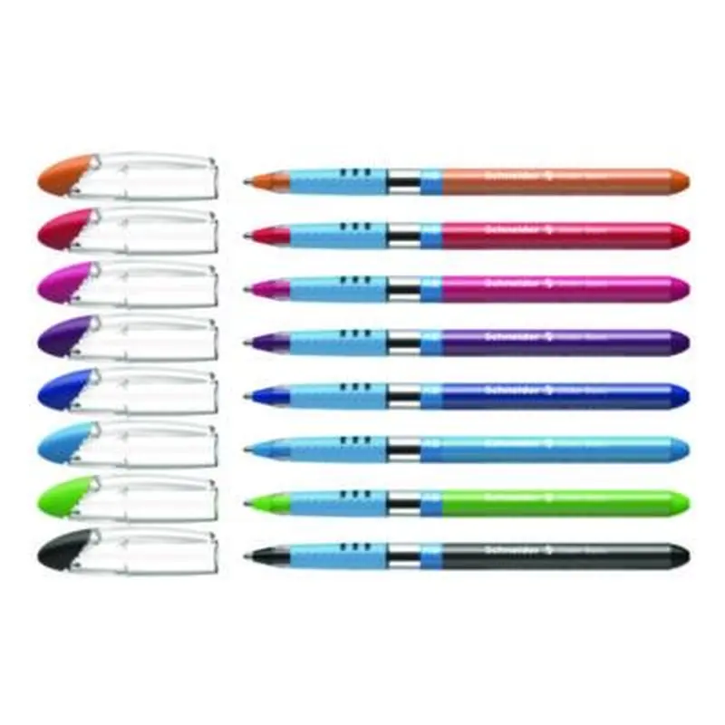 Slider Basic Ballpoint Pen, Stick, Extra-Bold 1.4 mm, Assorted Ink and Barrel Colors, 8/Pack - Pens | Schneider