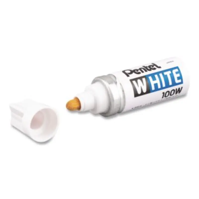 White Permanent Marker, Broad Bullet Tip, White - Markers | Pentel