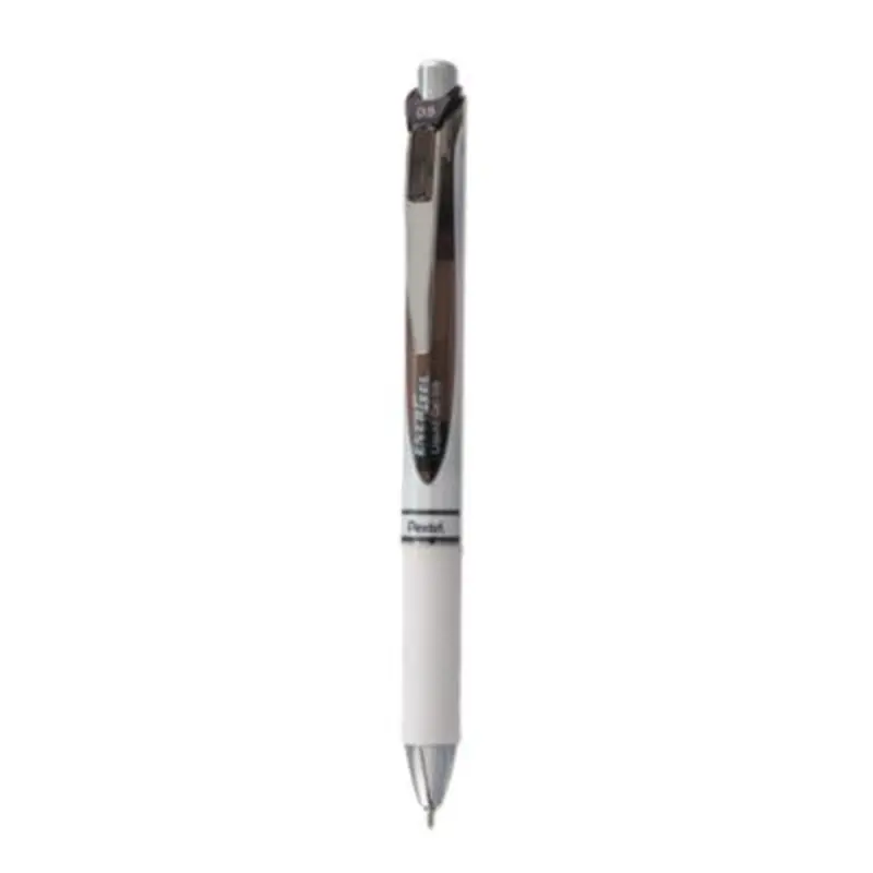 EnerGel RTX Gel Pen, Retractable, Fine 0.5 mm, Black Ink, White/Smoke Barrel - Pens | Pentel