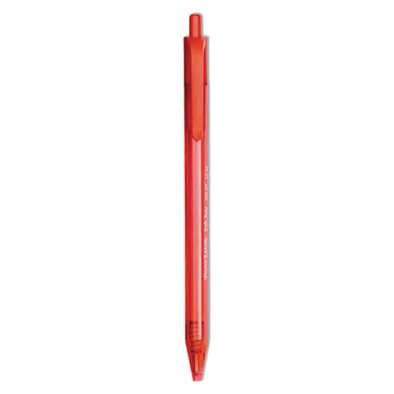 InkJoy 100 RT Ballpoint Pen, Retractable, Medium 1 mm, Red Ink, Translucent Red Barrel, Dozen - Pens | Paper Mate
