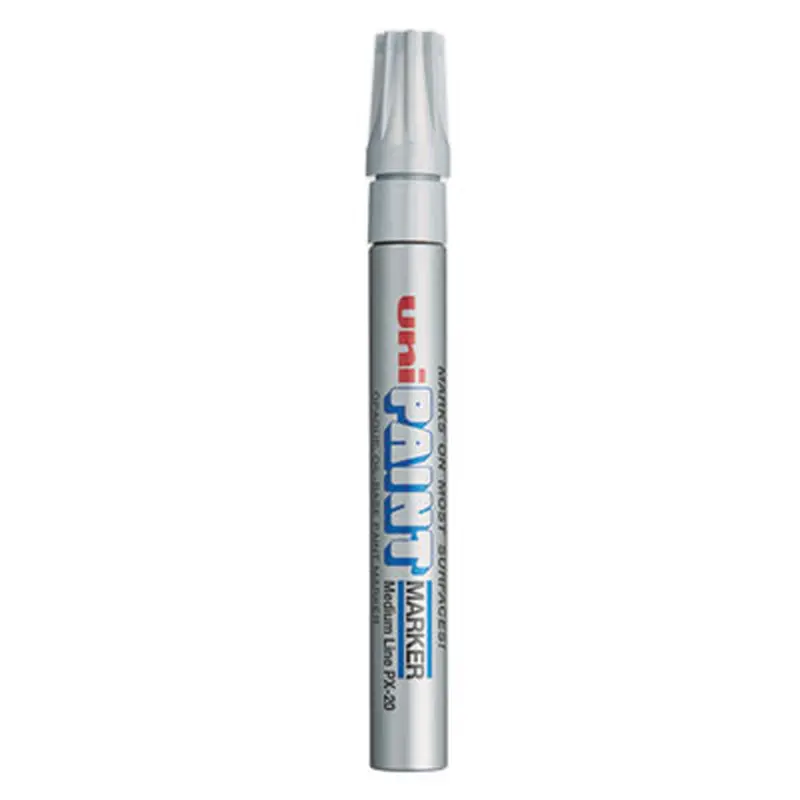 Permanent Marker, Medium Bullet Tip, Metallic Silver - Markers | uni-Paint