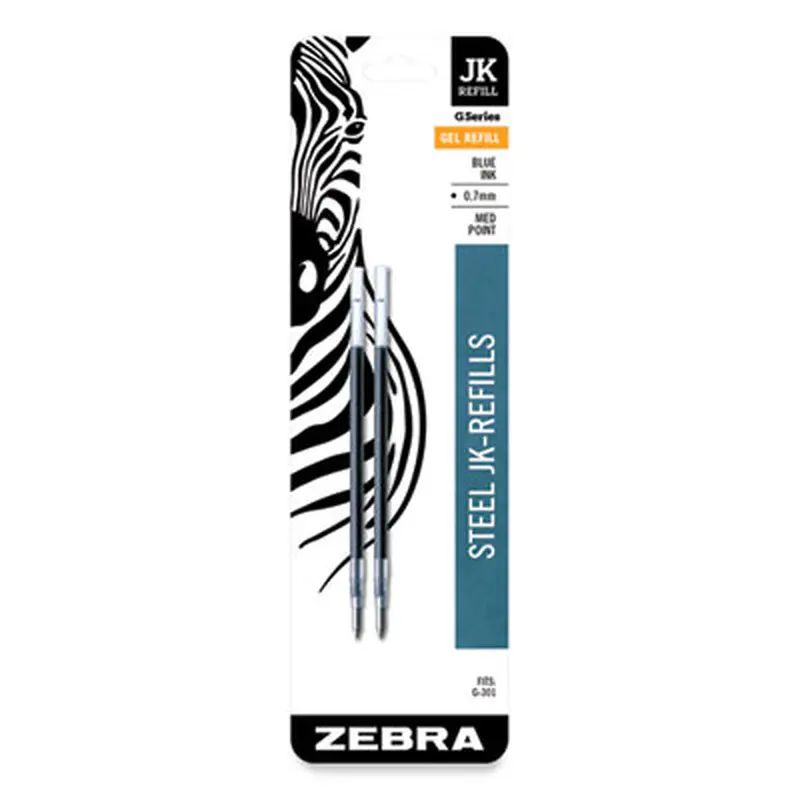 Refill for Zebra JK G-301 Gel Rollerball Pens, Medium Conical Tip, Blue Ink, 2/Pack - Pen & Marker Refills | Zebra