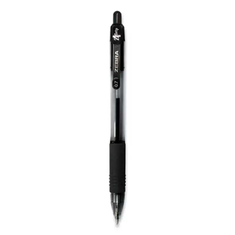 Z-Grip Ballpoint Pen, Retractable, Medium 0.7 mm, Black Ink, Clear/Black Barrel, 12/Pack - Pens | Zebra