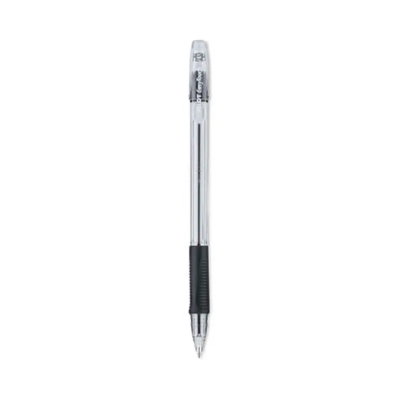 EasyTouch Ballpoint Pen, Stick, Fine 0.7 mm, Black Ink, Clear/Black Barrel, Dozen - Pens | Pilot