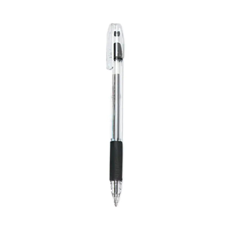 EasyTouch Ballpoint Pen, Stick, Medium 1 mm, Black Ink, Clear/Black Barrel, Dozen - Pens | Pilot