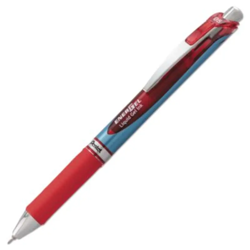 EnerGel RTX Gel Pen, Retractable, Fine 0.5 mm, Red Ink, Red/Blue Barrel - Pens | Pentel