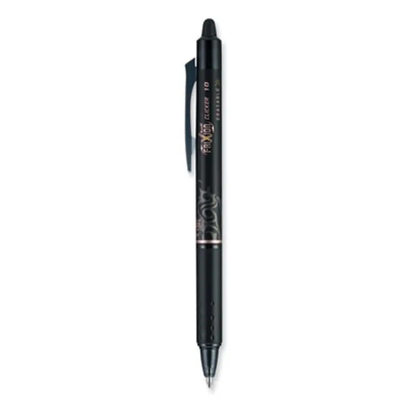 FriXion Clicker Erasable Gel Pen, Retractable, Bold 1 mm, Black Ink, Black Barrel, Dozen - Pens | Pilot