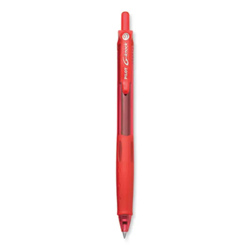 G-Knock BeGreen Gel Pen, Retractable, Fine 0.7 mm, Red Ink, Translucent Red/Red Barrel, Dozen - Pens | Pilot