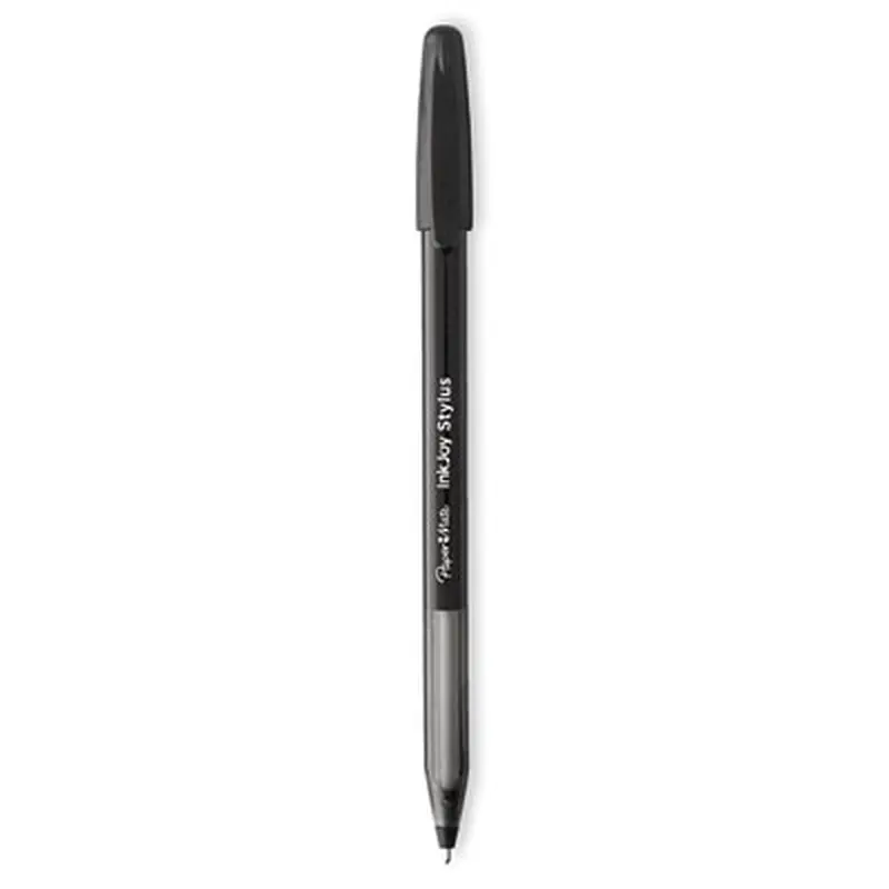 InkJoy 100 Ballpoint Pen/Stylus, Stick, Medium 1 mm, Black Ink, Black Barrel, Dozen - Pens | Paper Mate
