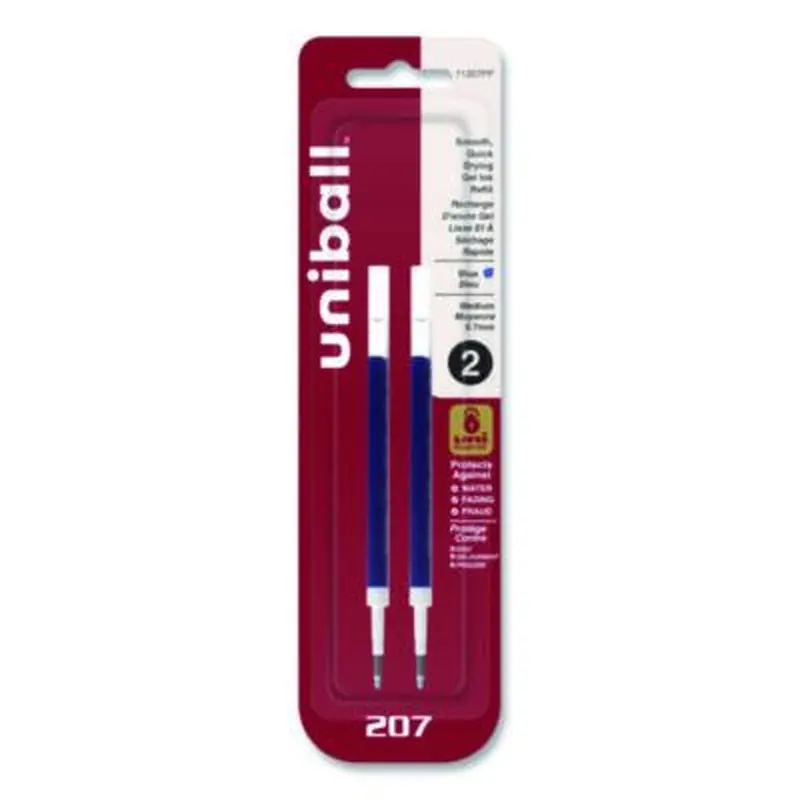 Refill for Signo Gel 207 Pens, Medium Conical Tip, Blue Ink, 2/Pack - Pen & Marker Refills | uniball