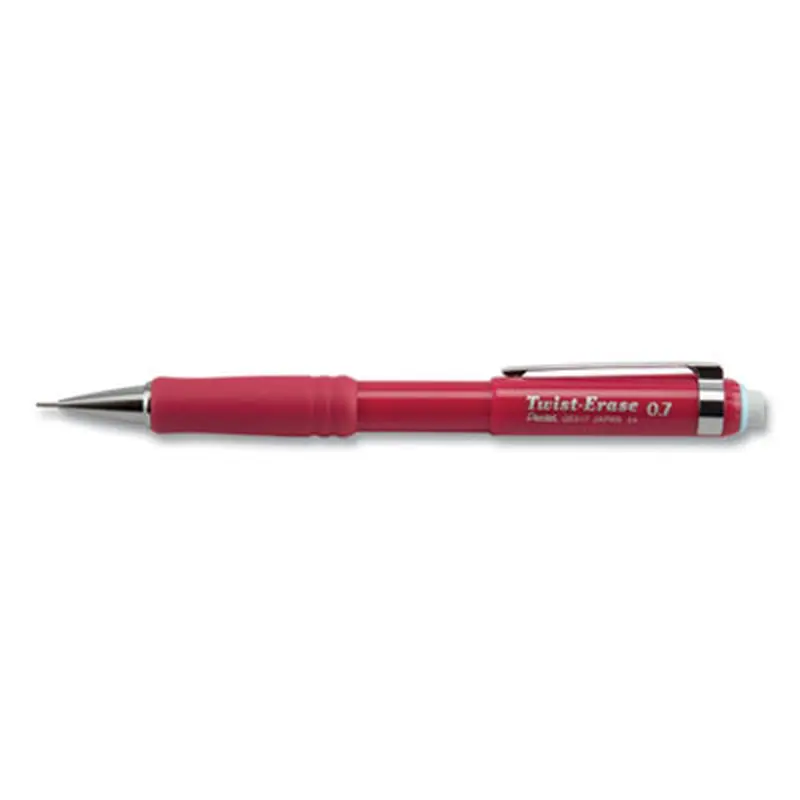 Twist-Erase III Mechanical Pencil, 0.7 mm, HB (#2), Black Lead, Red Barrel - Pencils | Pentel
