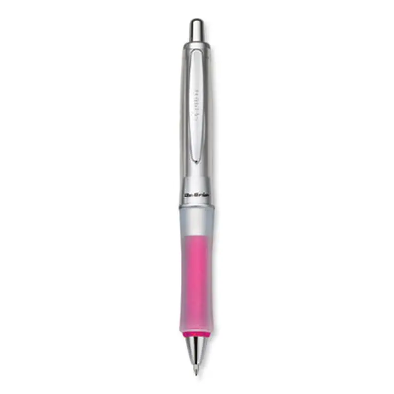 Dr. Grip Center of Gravity Ballpoint Pen, Retractable, Medium 1 mm, Black Ink, Silver/Pink Barrel - Pens | Pilot