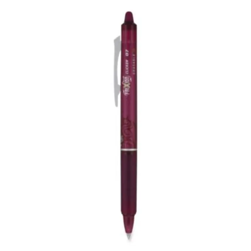 FriXion Clicker Erasable Gel Pen, Retractable, Fine 0.7 mm, Burgundy Ink, Burgundy Barrel, Dozen - Pens | Pilot
