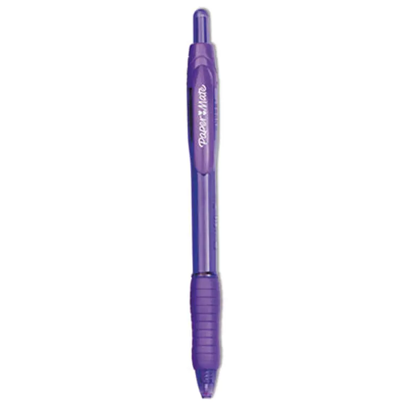 Profile Ballpoint Pen, Retractable, Bold 1.4 mm, Purple Ink, Translucent Purple Barrel, Dozen - Pens | Paper Mate