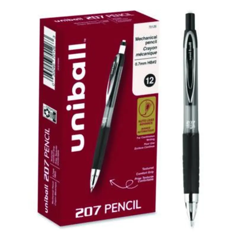 207 Mechanical Pencil, 0.7 mm, HB (#2), Black Lead, Black Barrel, Dozen - Pencils | uniball
