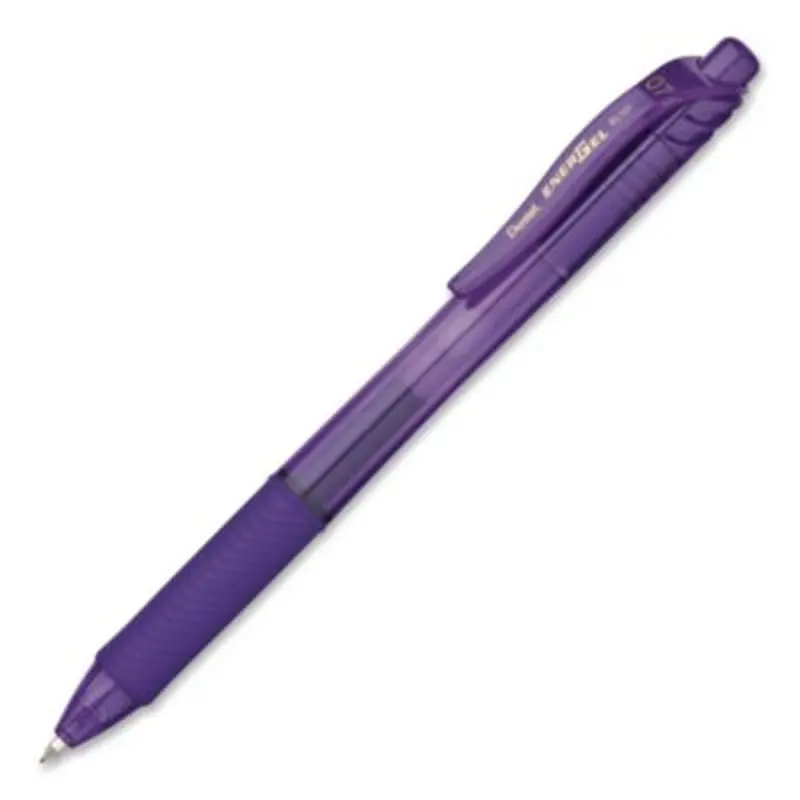 EnerGel-X Gel Pen, Retractable, Medium 0.7 mm, Violet Ink, Translucent Violet/Violet Barrel - Pens | Pentel