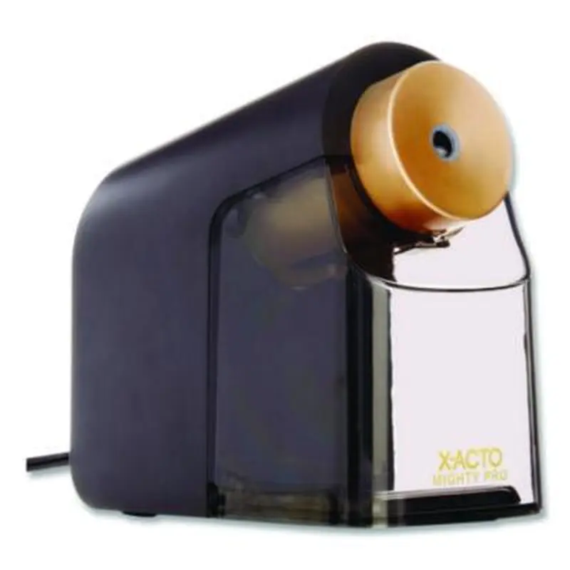 Model 1606 Mighty Pro Electric Pencil Sharpener, AC-Powered, 4 x 8 x 7.5, Black/Gold/Smoke - Pencil & Crayon Sharpeners | X-ACTO