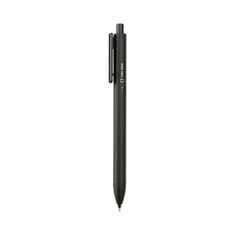Quick Dry Gel Pen, Retractable, Extra-Fine 0.38 mm, Black Ink, Black Barrel, 5/Pack - Pens | TRU RED