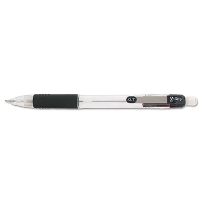 Z-Grip Mechanical Pencil, 0.7 mm, HB (#2), Black Lead, Clear/Black Barrel, 24/Pack - Pencils | Zebra