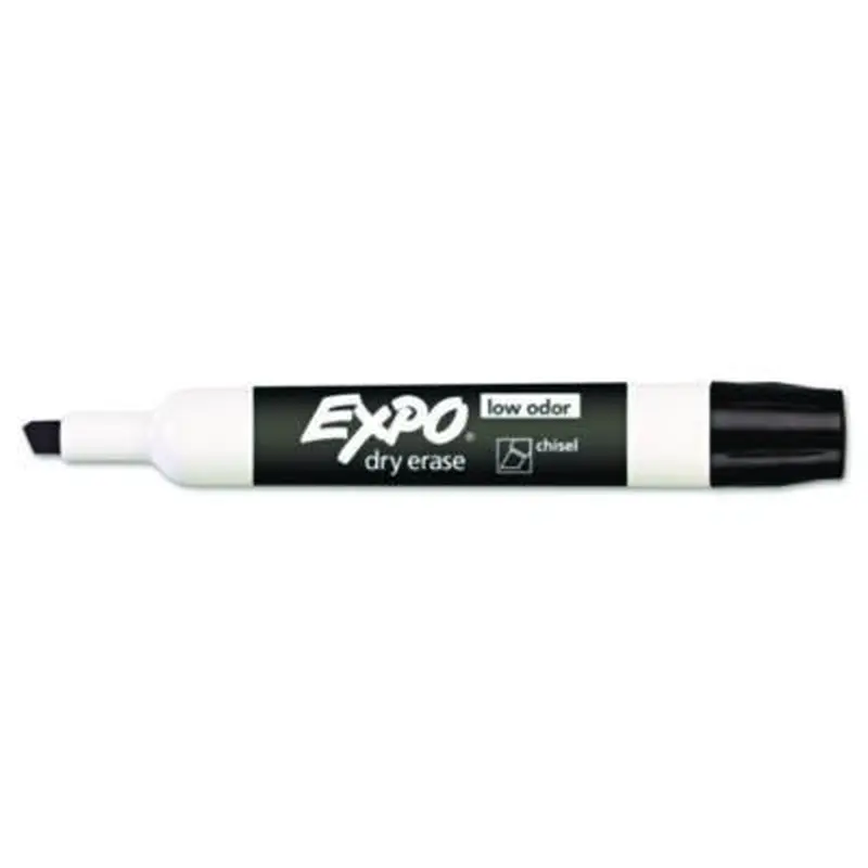 Low-Odor Dry-Erase Marker, Broad Chisel Tip, Black - Board Markers | EXPO