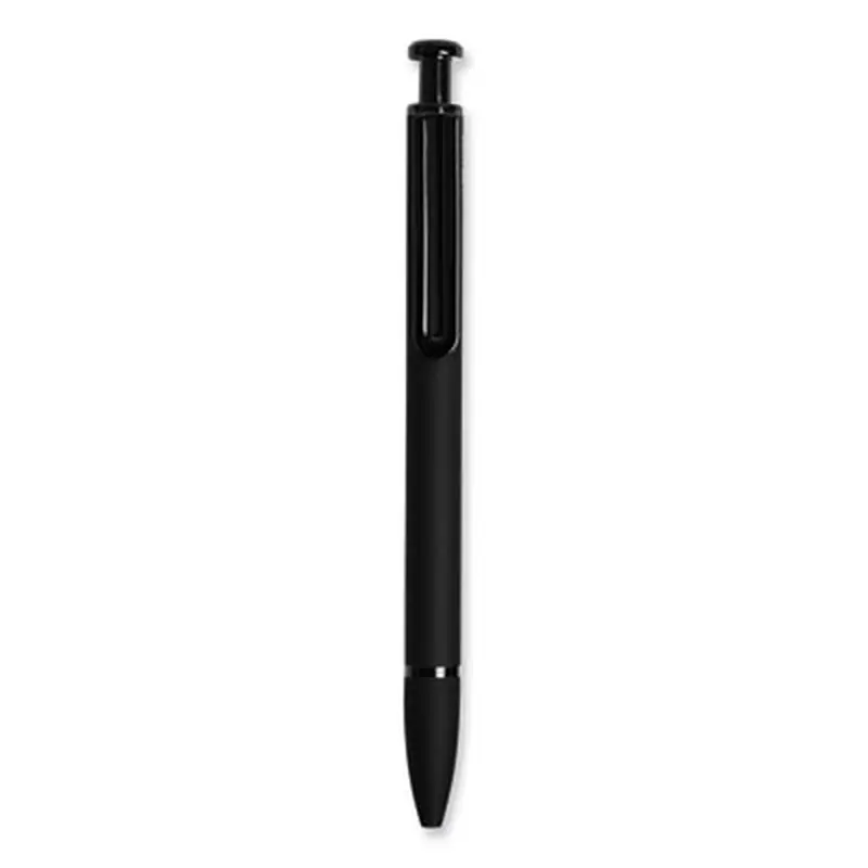 Monterey Soft Touch Ballpoint Pen, Retractable, Medium 1 mm, Black Ink, Midnight Barrel, 12/Pack - Pens | U Brands