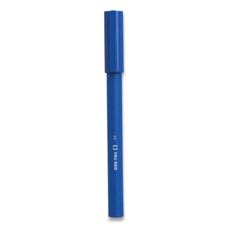 Quick Dry Gel Pen, Stick, Fine 0.5 mm, Blue Ink, Blue Barrel, 5/Pack - Pens | TRU RED
