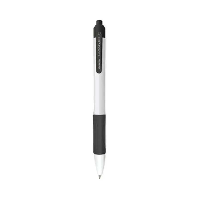 Sarasa Dry X20  Gel Pen with Antimicrobial Product Protection, Retractable, Fine 0.7 mm, Black Ink, White/Black Barrel, Dozen - Pens | Zebra