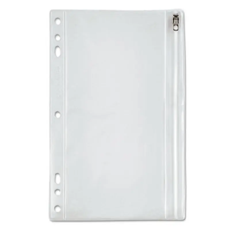 Zipper Binder Pocket, 2- to 5-Hole Punched, 6" x 9.5", Clear - Pencil Pouches & Boxes | Oxford