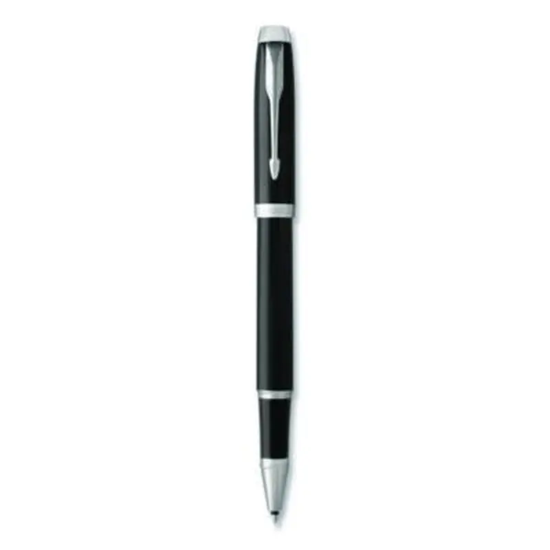 IM Premium Rollerball Pen, Stick, Fine 0.7 mm, Black Ink, Black/Chrome Barrel - Pens | Parker