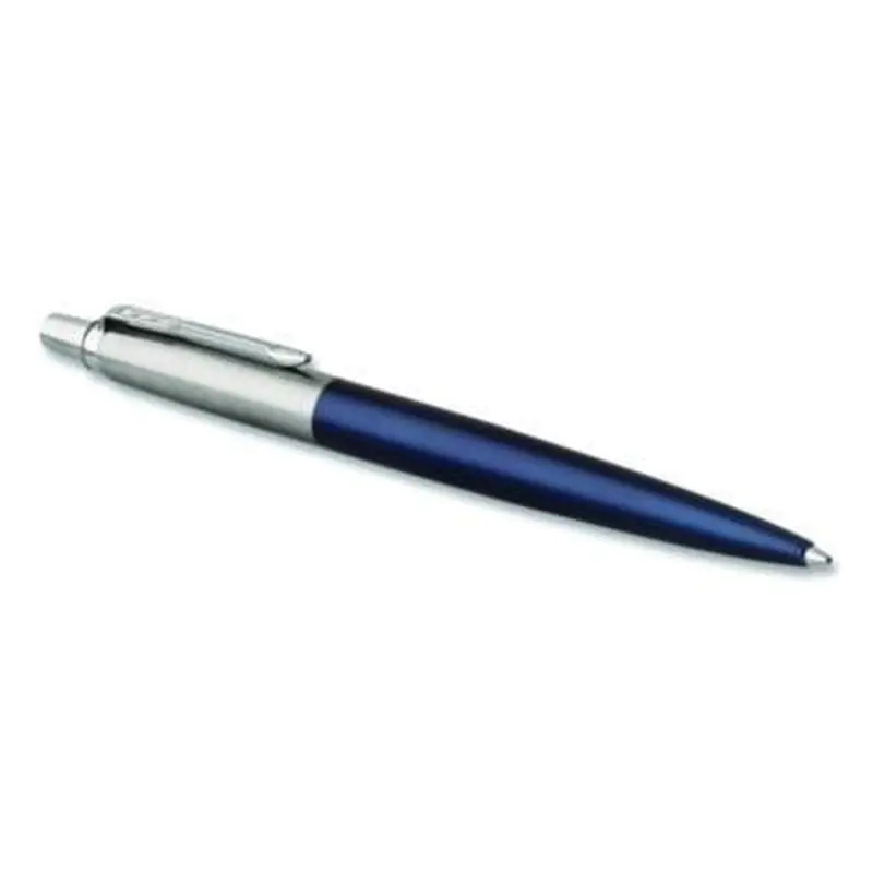 Jotter Ballpoint Pen, Retractable, Medium 1 mm, Blue Ink, Royal Blue/Chrome Barrel - Pens | Parker