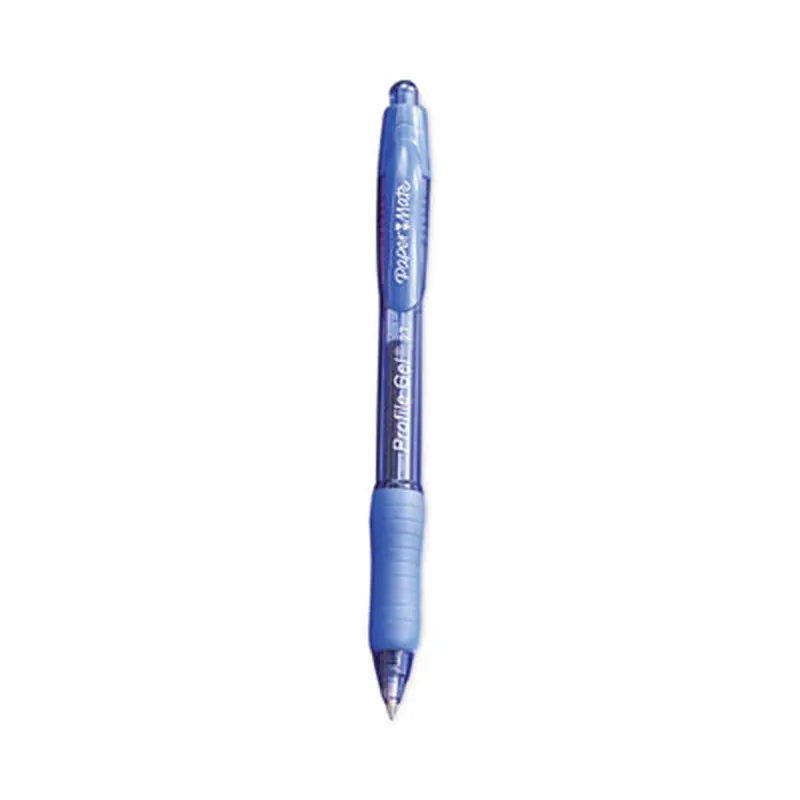 Profile Gel Pen, Retractable, Fine 0.5 mm, Blue Ink, Translucent Blue Barrel, Dozen - Pens | Paper Mate