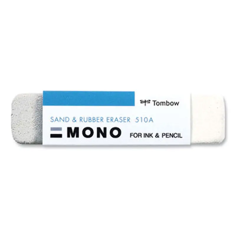 Sand and Rubber Eraser, For Pencil/Ink Marks, Rectangular Block, Medium, White - Pencil & Ink Erasers | Tombow Mono