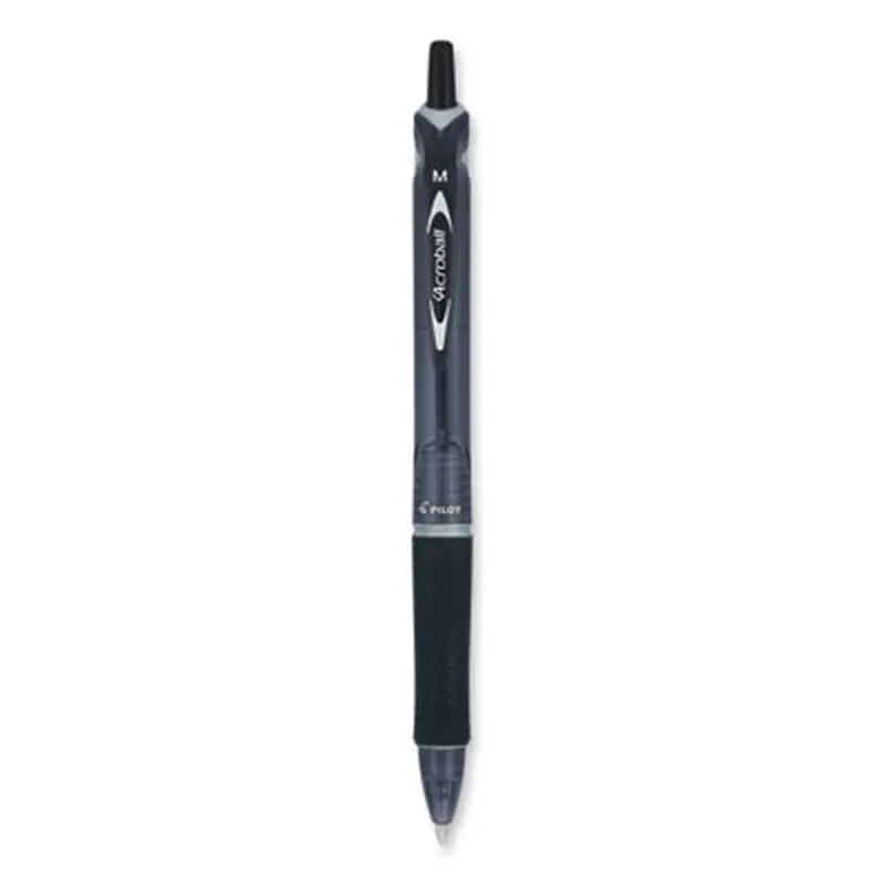 Acroball Colors Advanced Ink Hybrid Gel Pen, Retractable, Medium 1 mm, Black Ink, Smoke/Black Barrel - Pens | Pilot