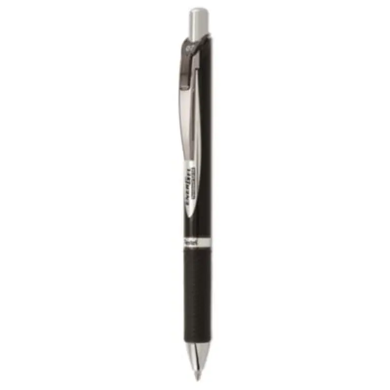 EnerGel PRO Permanent Ink Hybrid Gel Pen, Retractable, Medium 0.7 mm, Black Ink, Black Barrel - Pens | Pentel