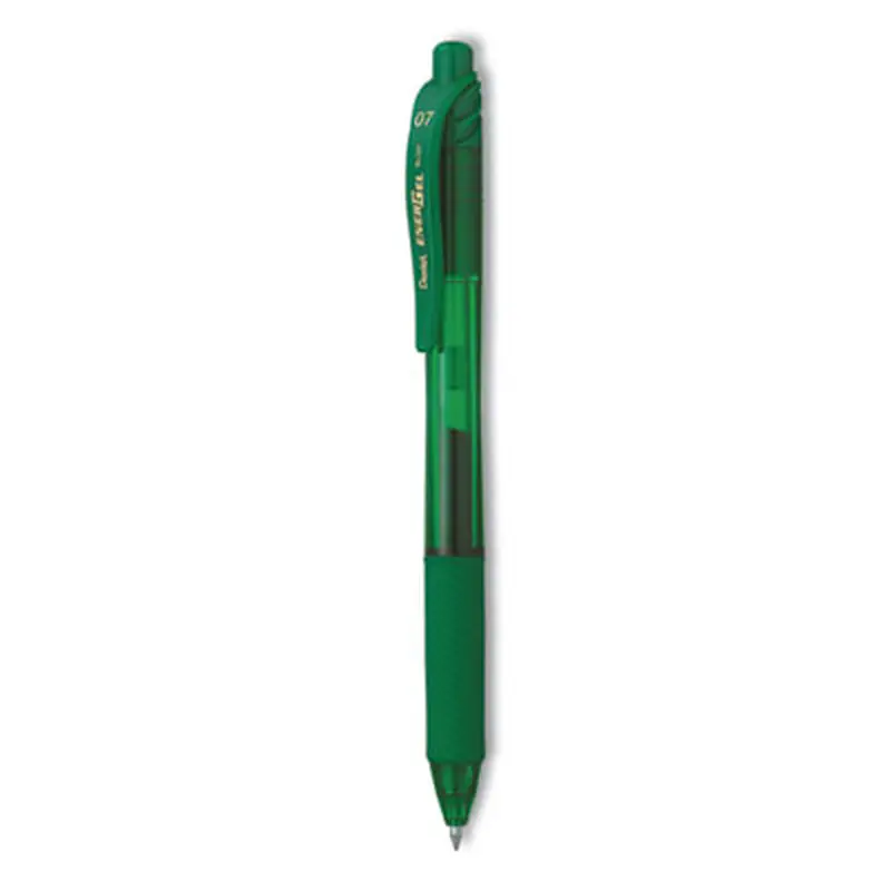 EnerGel-X Gel Pen, Retractable, Medium 0.7 mm, Green Ink, Translucent Green/Green Barrel, Dozen - Pens | Pentel