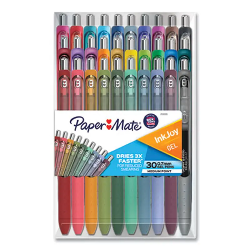 InkJoy Gel Pen, Retractable, Medium 0.7 mm, Assorted Ink and Barrel Colors, 30/Pack - Pens | Paper Mate