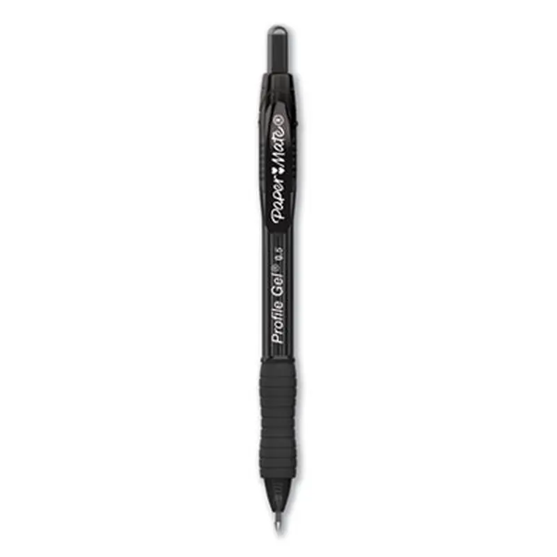 Profile Gel Pen, Retractable, Fine 0.5 mm, Black Ink, Translucent Black Barrel, 36/Pack - Pens | Paper Mate