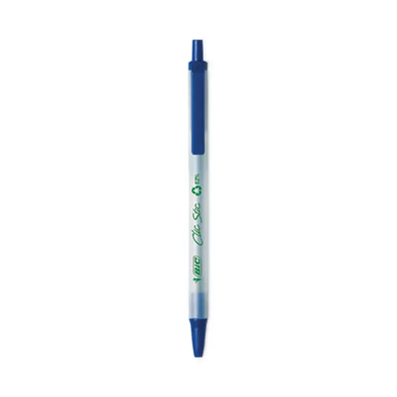 ReVolution Clic Stic Ballpoint Pen, Retractable, Medium 1 mm, Blue Ink, Translucent Frost/Blue Barrel, 48/Pack - Pens | BIC