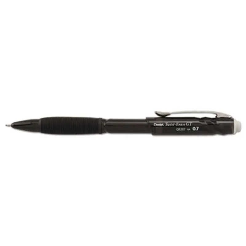 Twist-Erase GT Pencils, 0.7 mm, HB (#2), Black Lead, Black Barrel - Pencils | Pentel