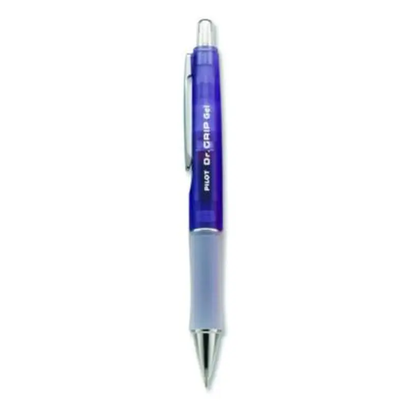 Dr. Grip Gel Pen, Retractable, Fine 0.7 mm, Black Ink, Translucent Purple Barrel - Pens | Pilot