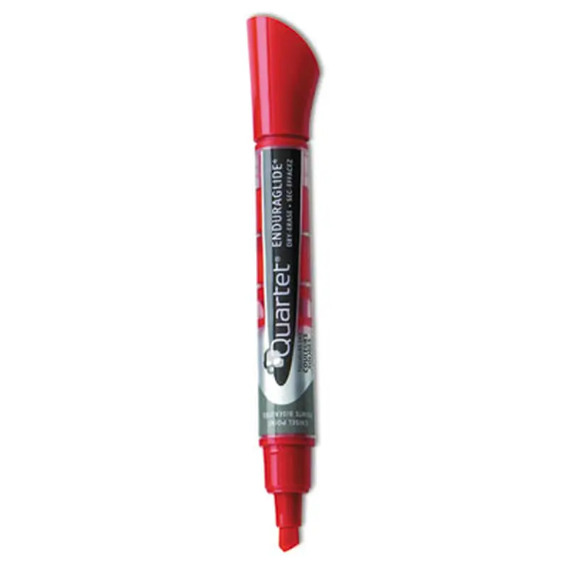 EnduraGlide Dry Erase Marker, Broad Chisel Tip, Red, Dozen - Board Markers | Quartet